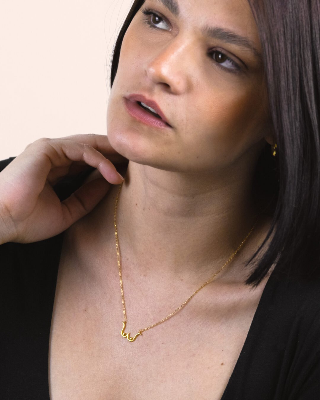 Woman wearing Two of a Kind Necklace