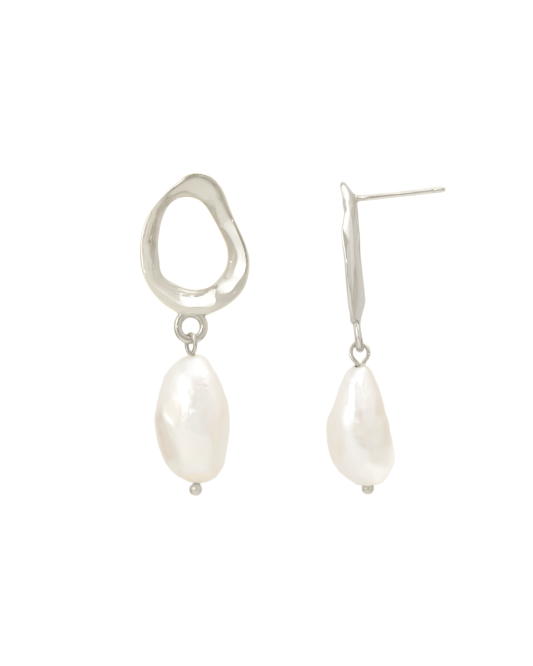 pearl drop earrings in sterling silver