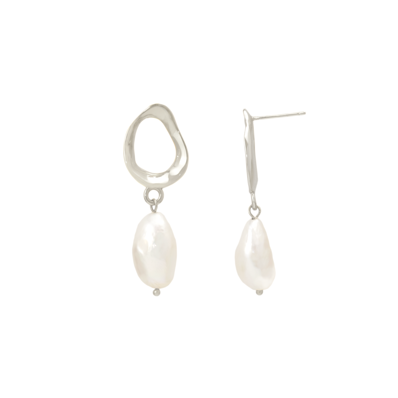 pearl drop earrings in sterling silver