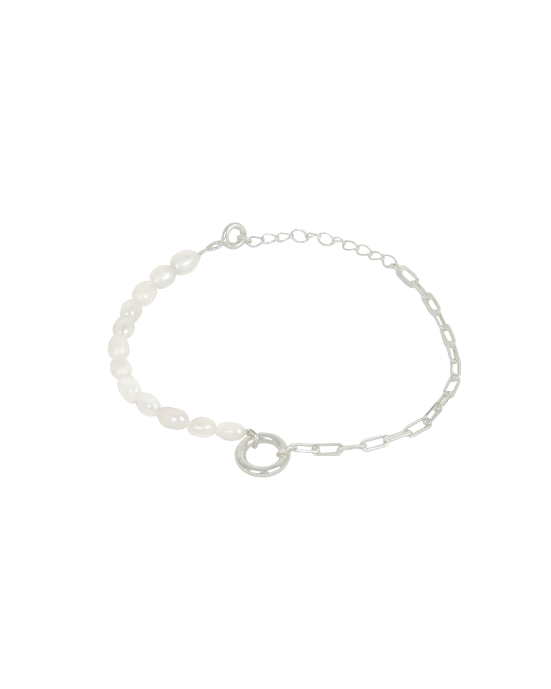Romantic Link, pearls bracelet, sterling silver