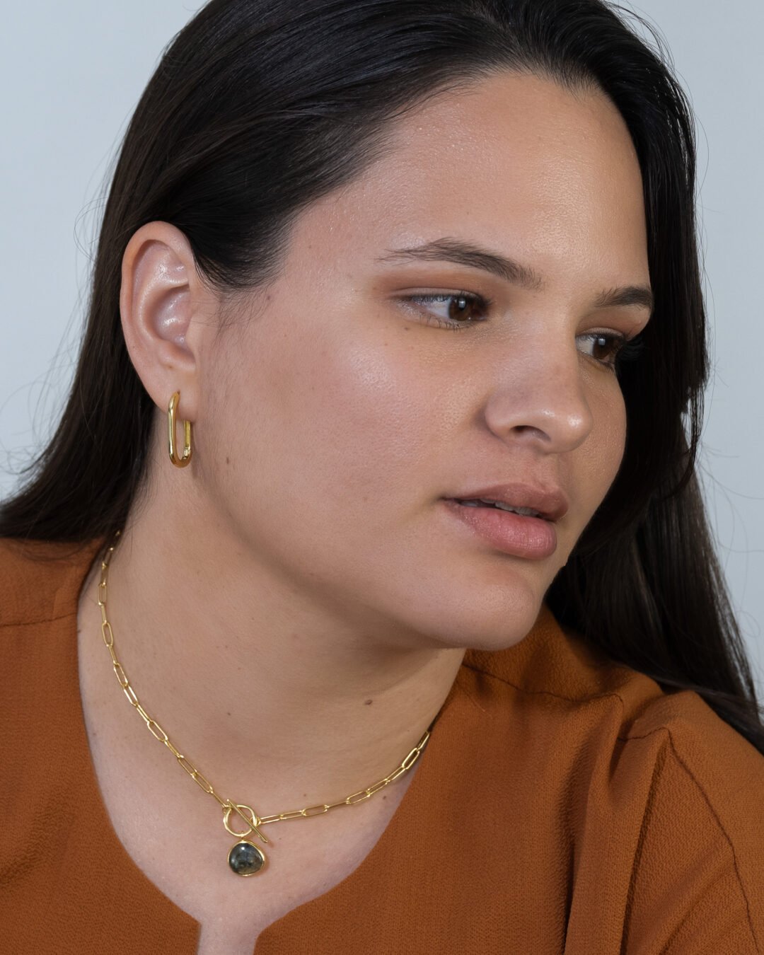 clip earrings and opal necklace