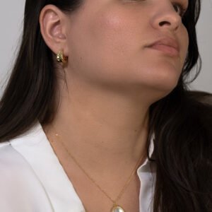 dulce hoops and vintage nacre necklace 2