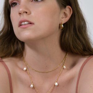 eva hoops and mar necklace